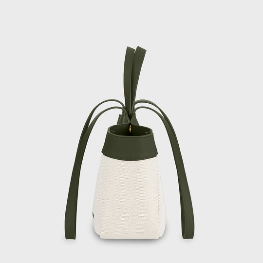 CLUSE Tote Bag Petite, Beige, Dark Olive Colour CX15806 - Tote Bag side
