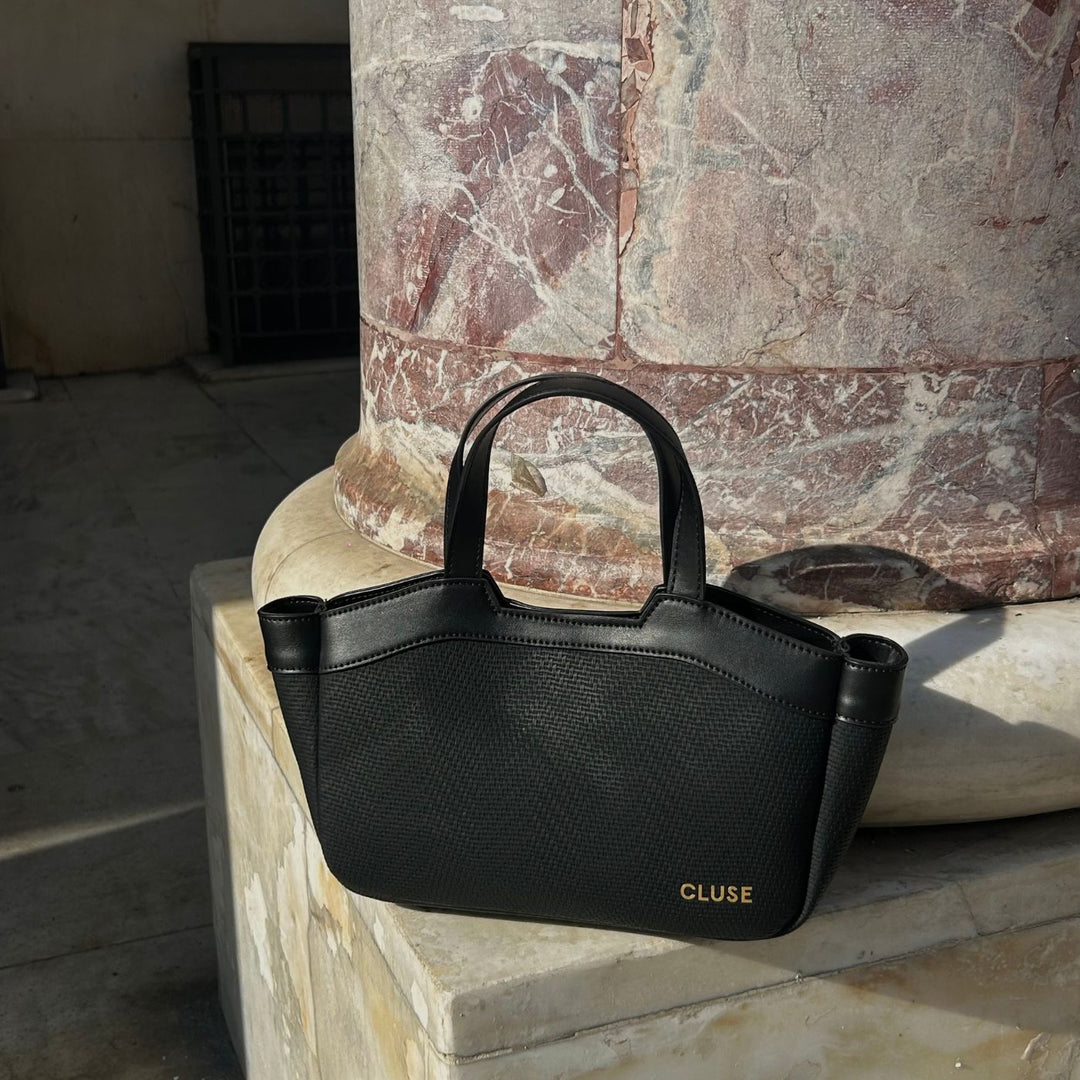 CLUSE Tote Bag Mini, Textured Full Black Colour CX15901 - Tote Bag Mini on influencer