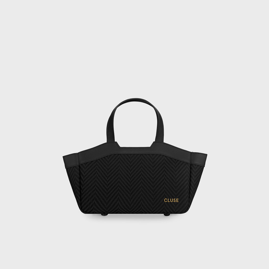 CLUSE Tote Bag Mini, Textured Full Black Colour CX15901 - Frontal