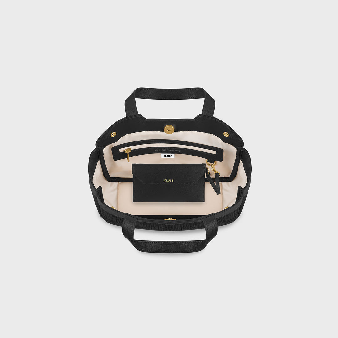 CLUSE Tote Bag Mini, Textured Full Black Colour CX15901 - Inside