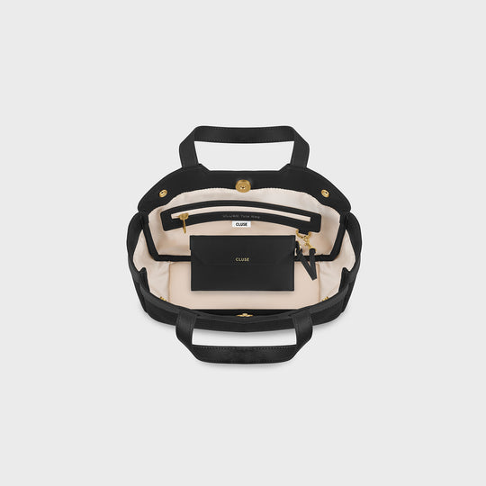 CLUSE Tote Bag Mini, Textured Full Black Colour CX15901 - Inside