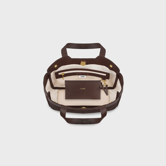 CLUSE Tote Bag Mini, Textured Full Dark Brown Colour CX15902 - Tote Bag Mini inside