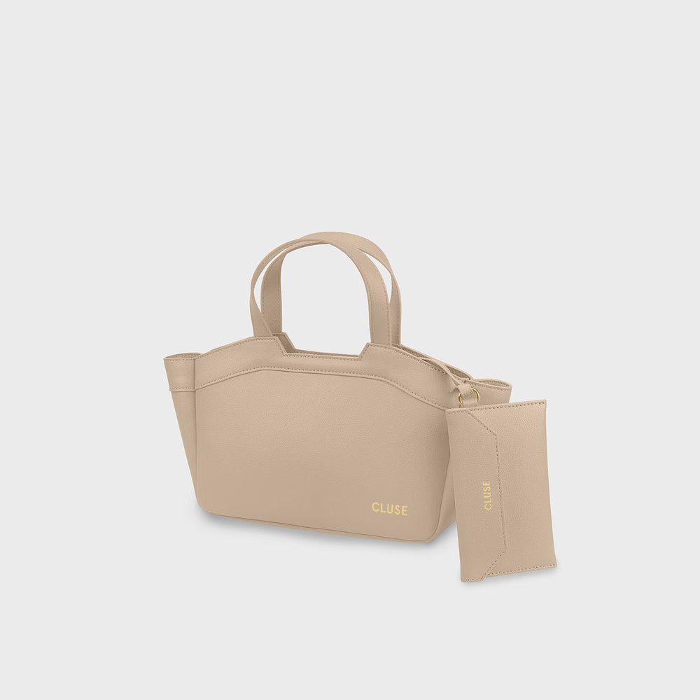 CLUSE Tote Bag Mini, Sand Colour CX15904 - Tote Bag side and pouch