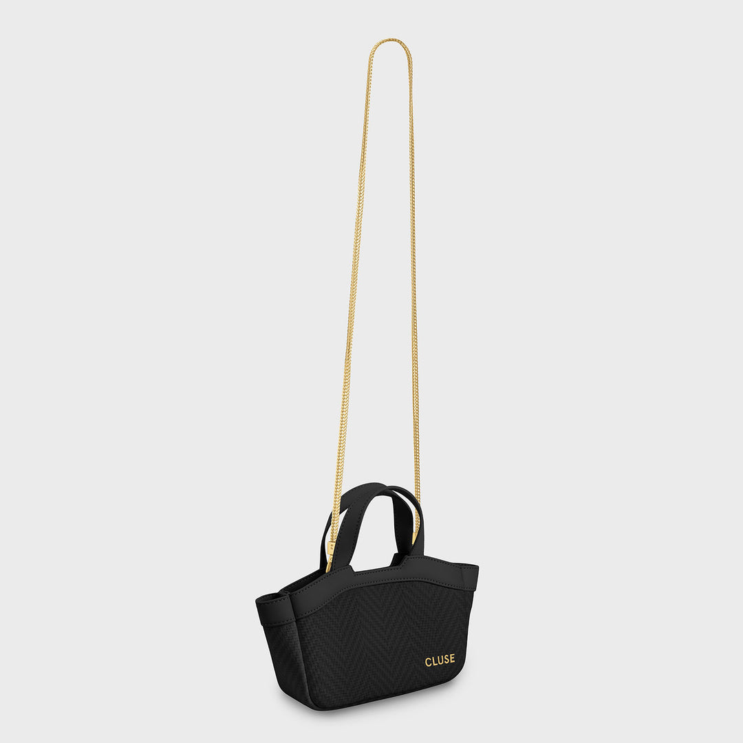 CLUSE Tote Bag Micro, Textured Black Colour CX16001 - Tote bag with strap