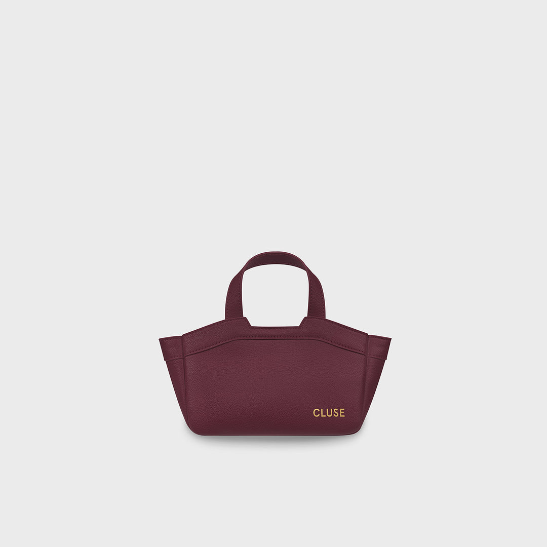 CLUSE Tote Bag Micro, Dark Cherry Colour CX16002 - Tote bag frontal and back