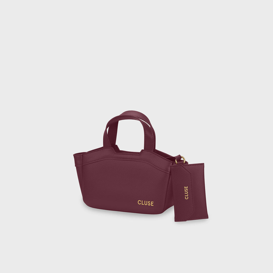 CLUSE Tote Bag Micro, Dark Cherry Colour CX16002 - Tote bag with pouch