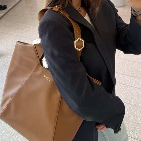 CLUSE Lutry Tote Bag, Brown Colour CX16702 - Lutry Tote bag on model