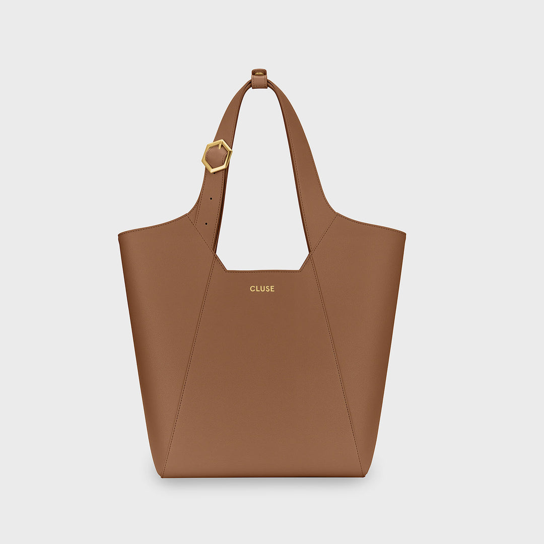 CLUSE Lutry Tote Bag, Brown Colour CX16702 - Lutry Tote bag frontal and back