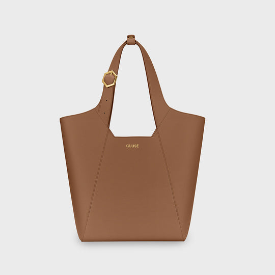 CLUSE Lutry Tote Bag, Brown Colour CX16702 - Lutry Tote bag frontal and back
