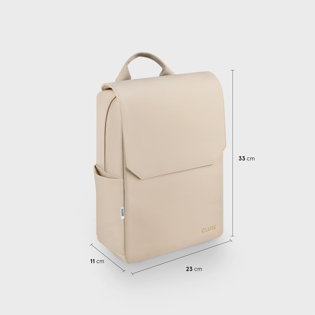 Nuitée Petite Backpack, Beige, Gold Colour CX03902 - backpack size.