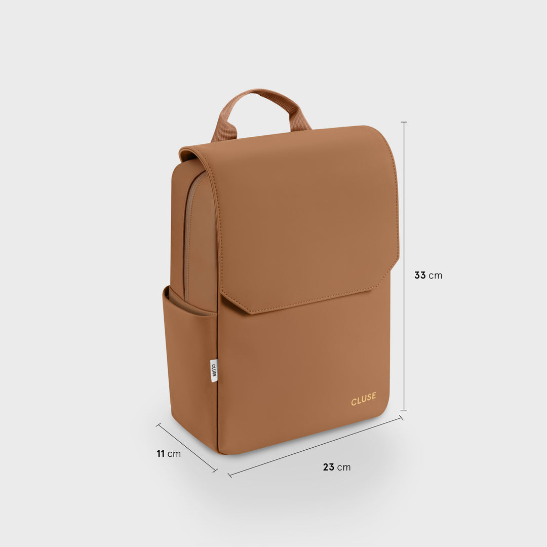Nuitée Petite Backpack, Camel, Gold Colour CX03904 - backpack size.