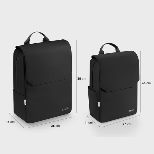 Nuitée Petite Backpack, Black, Silver Colour CX03903 - backpack size comparison.