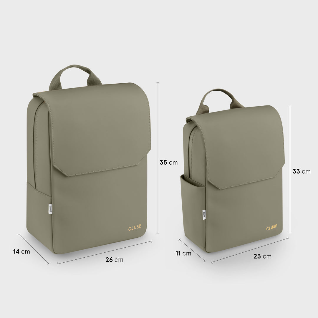 Nuitée Petite Backpack, Light Green, Gold Colour CX03610 - backpack size comparison.