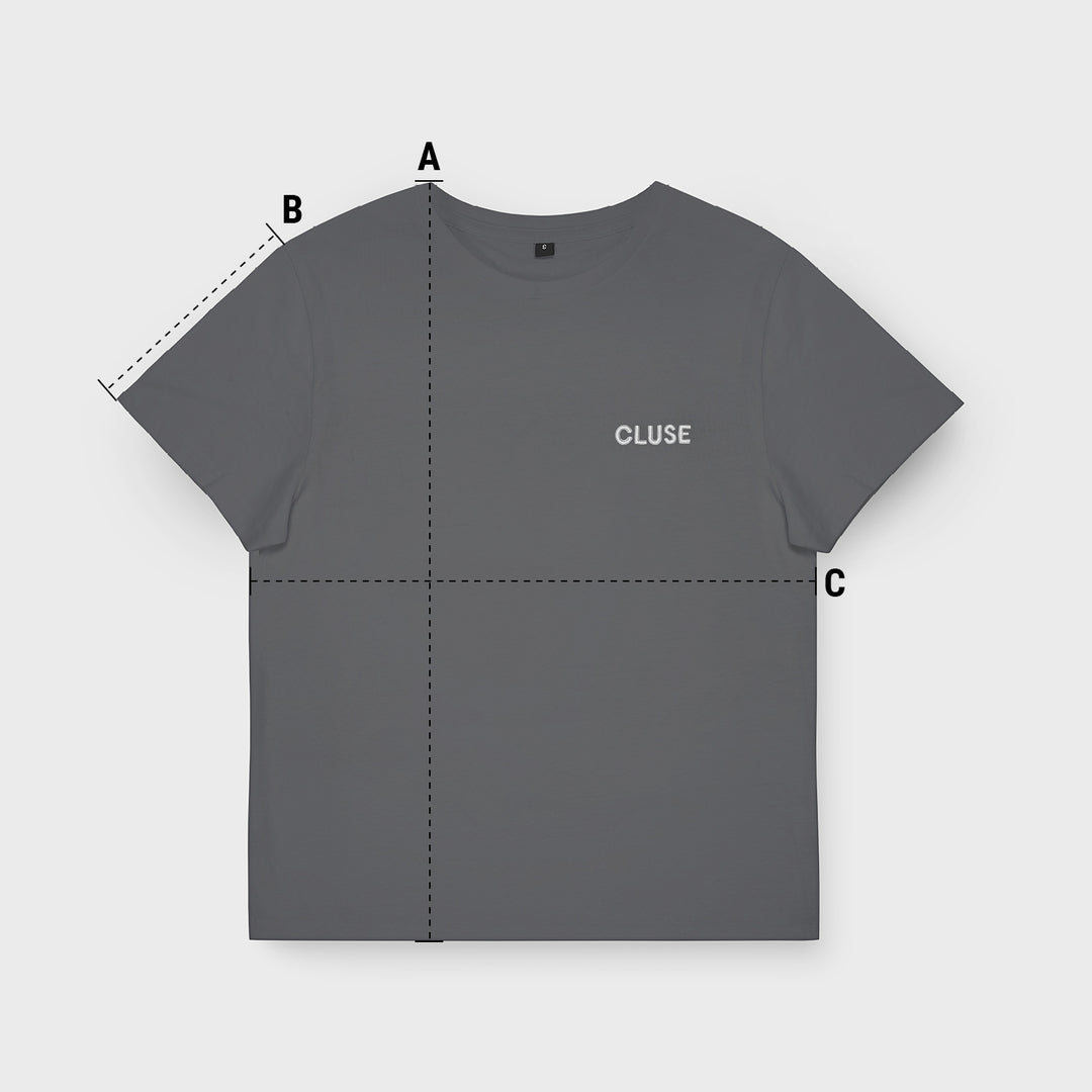 T-Shirt Dark Grey, White Logo, Medium