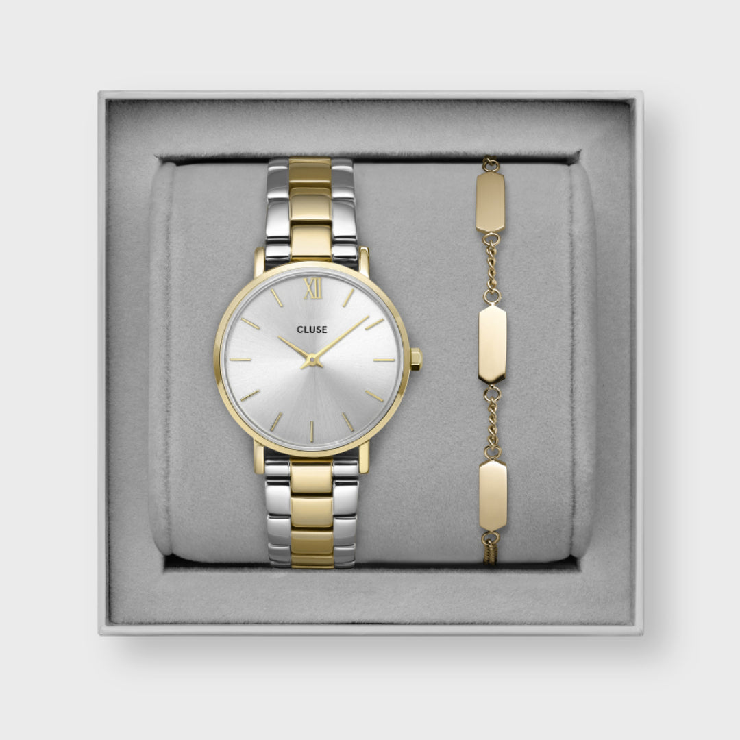 Gift Box Minuit Watch and Bracelet Gold Colour