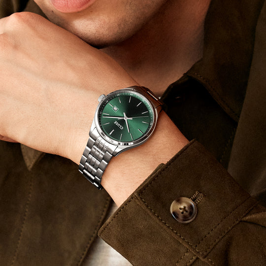 CLUSE Anthéor silver/green CW20902 - watch on model