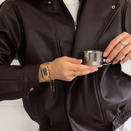 CLUSE Belisenna Watch Steel, Wine, Gold Colour CW15004 - Watch on model