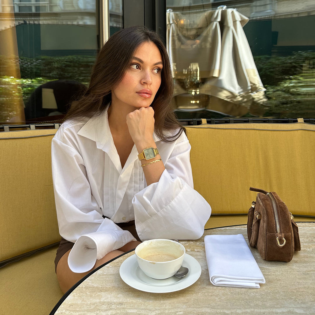 CLUSE La Tétragone Multifunction Watch Steel, Sage Green, Gold Colour CW13805 - watch on influencer