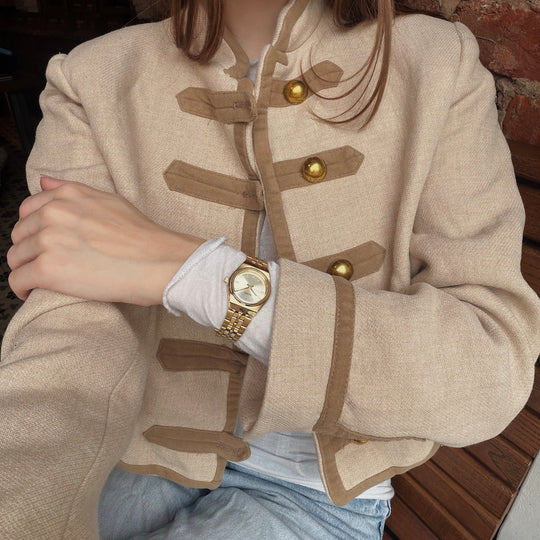 CLUSE Retro 70s Mini Watch Steel, Full Gold Colour CW16302 - Watch on influencer