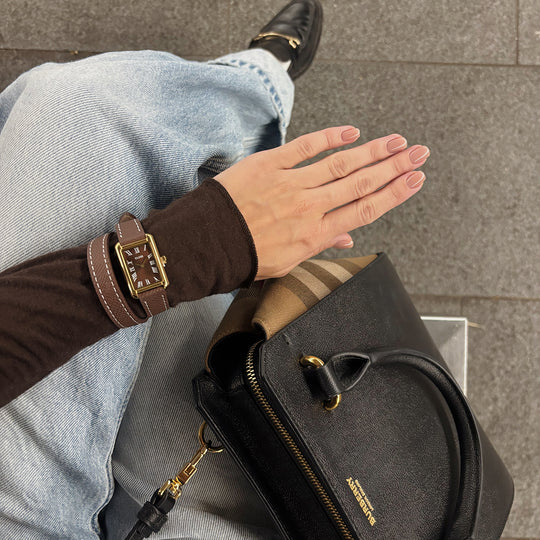 CLUSE Belisenna Watch Double Leather, Mocha, Gold Colour CW15006 - Watch on influencer