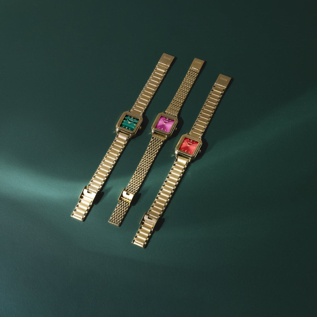 CLUSE Gracieuse Petite Watch Steel, Watermelon Red, Gold Colour CW11827 - Watches product shot