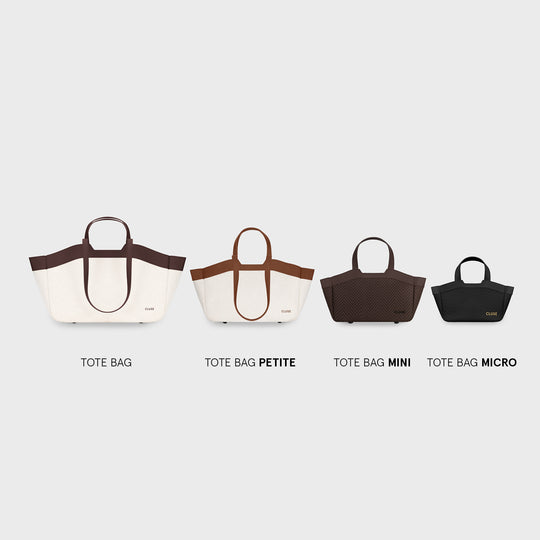 Tote bags size comparison