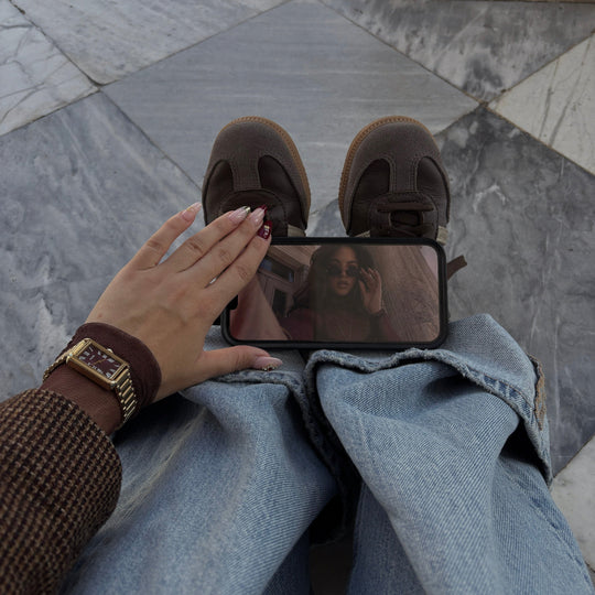 CLUSE Belisenna Watch Steel, Wine, Gold Colour CW15004 - Watch on model