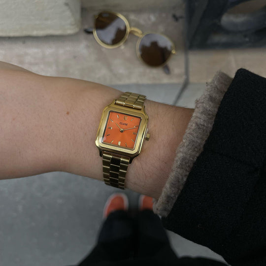 Gracieuse Petite Watch Steel, Apricot, Gold Colour CW11807 - on a model