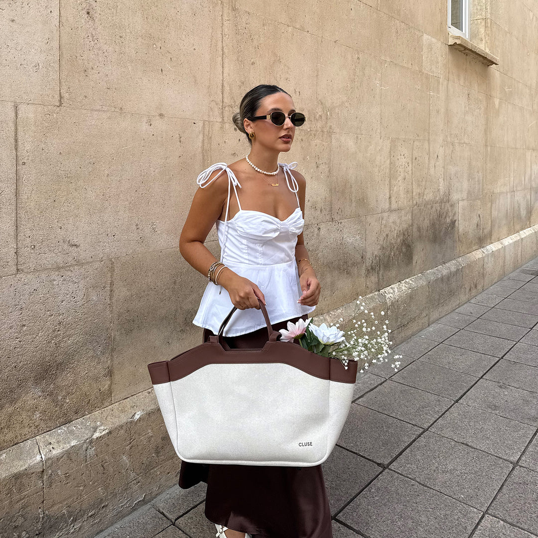 CLUSE Tote bag, Beige, Brown Colour CX15402 - Tote bag on influencer