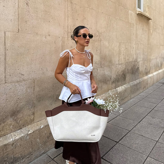 CLUSE Tote bag, Beige, Brown Colour CX15402 - Tote bag on influencer