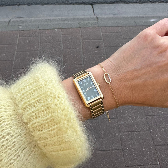 CLUSE Belisenna Watch Steel, Olive, Gold Colour CW15007 - Watch on influencer