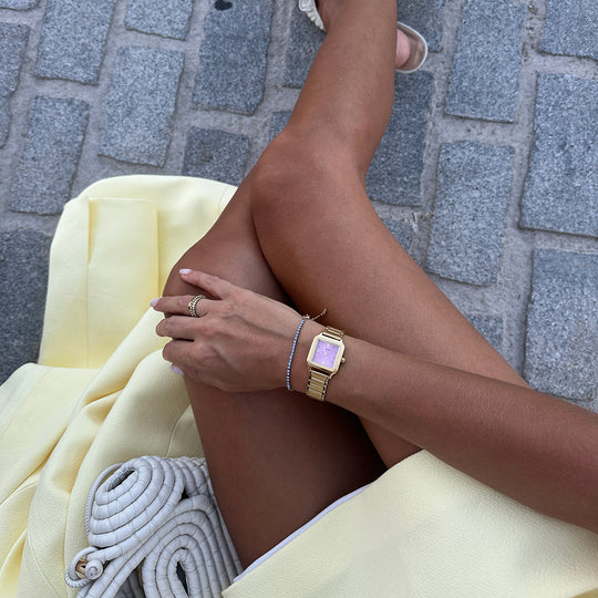 CLUSE Gracieuse Petite Watch Steel, Mauve Pink, Gold Colour CW11819 - watch on wrist