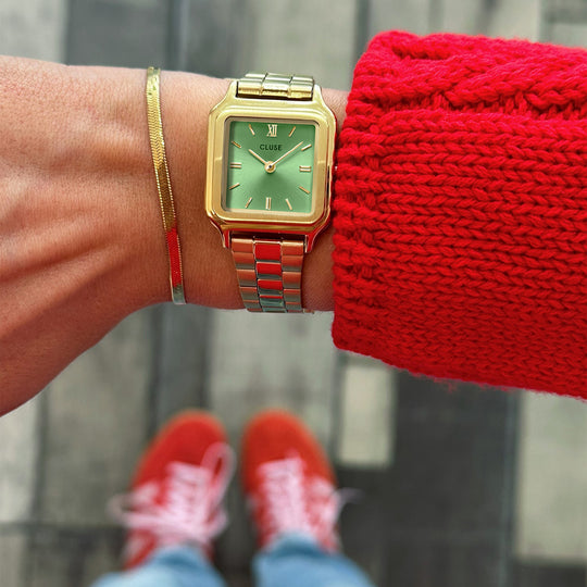 Gracieuse Petite Watch Steel, Light Green, Gold Colour CW11809 - watch on influencer