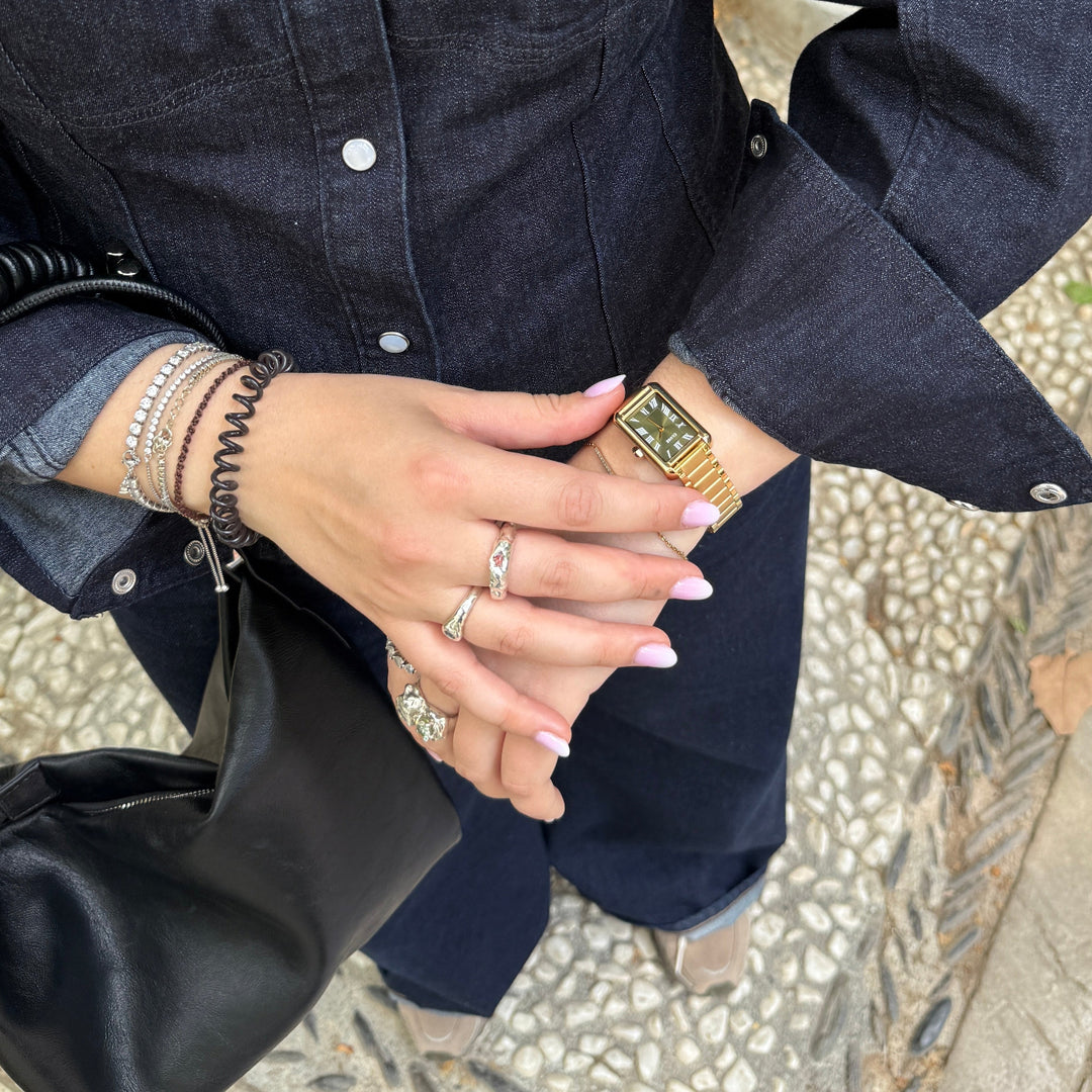 CLUSE Belisenna Watch Steel, Olive, Gold Colour CW15007 - Watch on influencer