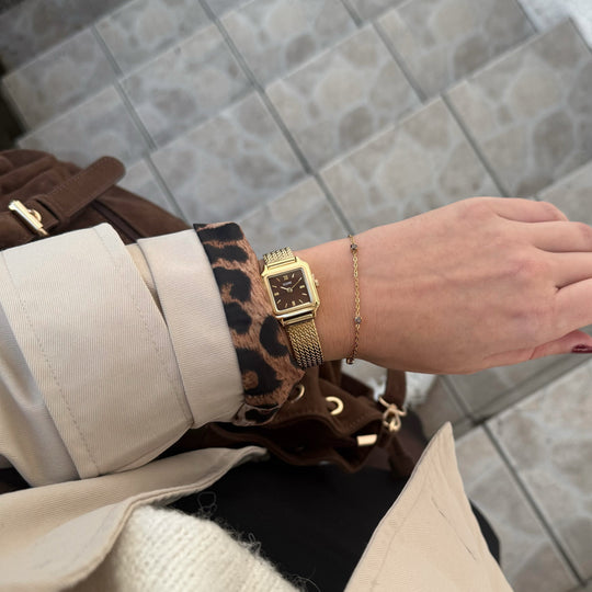 CLUSE Gracieuse Mini Watch Mesh, Brown, Gold Colour CW15511 - Watch on influencer