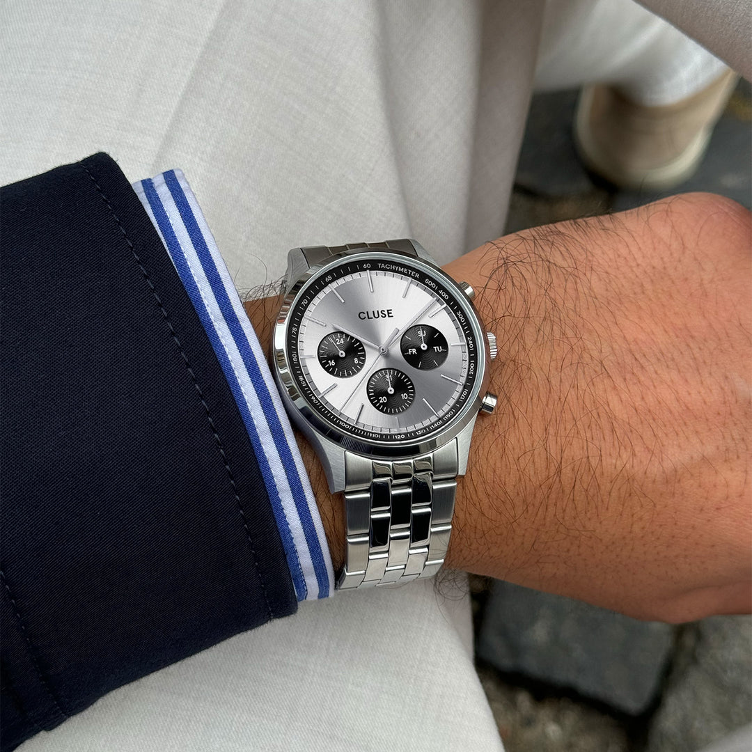 CLUSE Anthéor Multifunction Watch Steel full silver, Silver Colour CW21007 - influencer wristshot