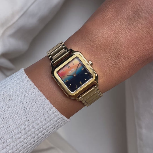CLUSE Gracieuse Petite Watch Steel, Sunset, Gold Colour CW11824 - Wrist shot video