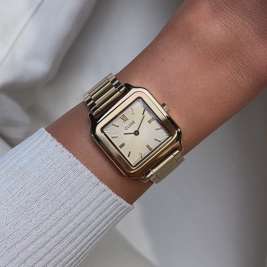 CLUSE Gracieuse Watch Steel, Sunray Textured, Gold Colour CW11911 - Watch on wrist video