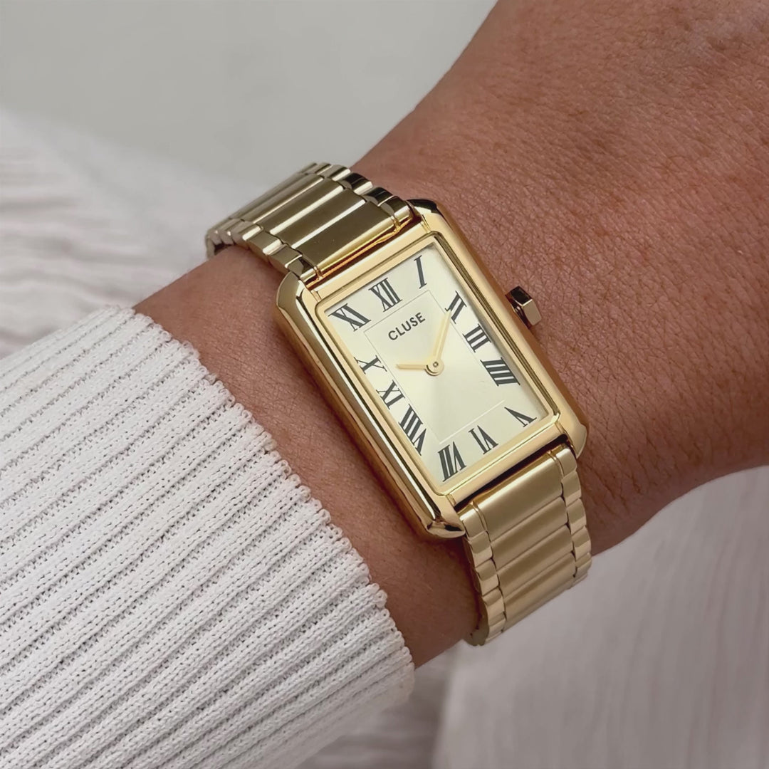 CLUSE Belisenna Watch Steel, Full Gold Colour CW15009 - Moving wrist shot