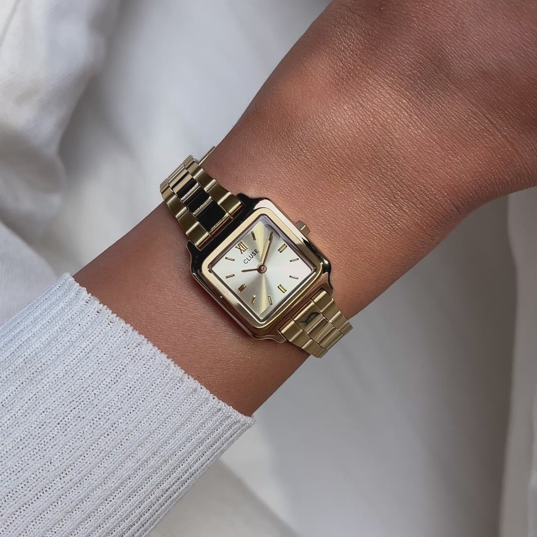 CLUSE Gracieuse Mini Watch Steel, Gold Colour CW15502 - Watch on wrist video