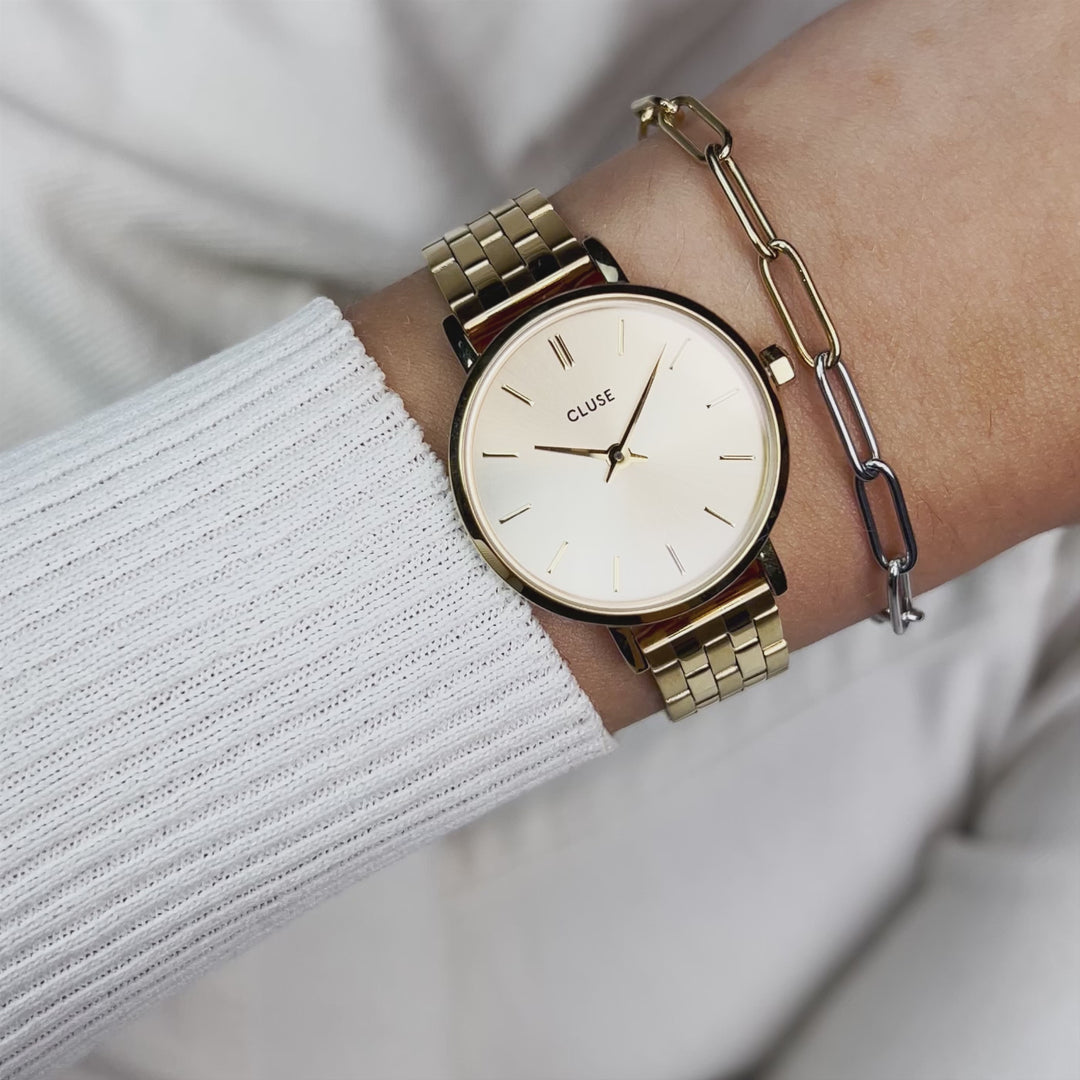 CLUSE Boho Chic Petite Steel, Gold, Gold Colour CW10506 - wristshot video