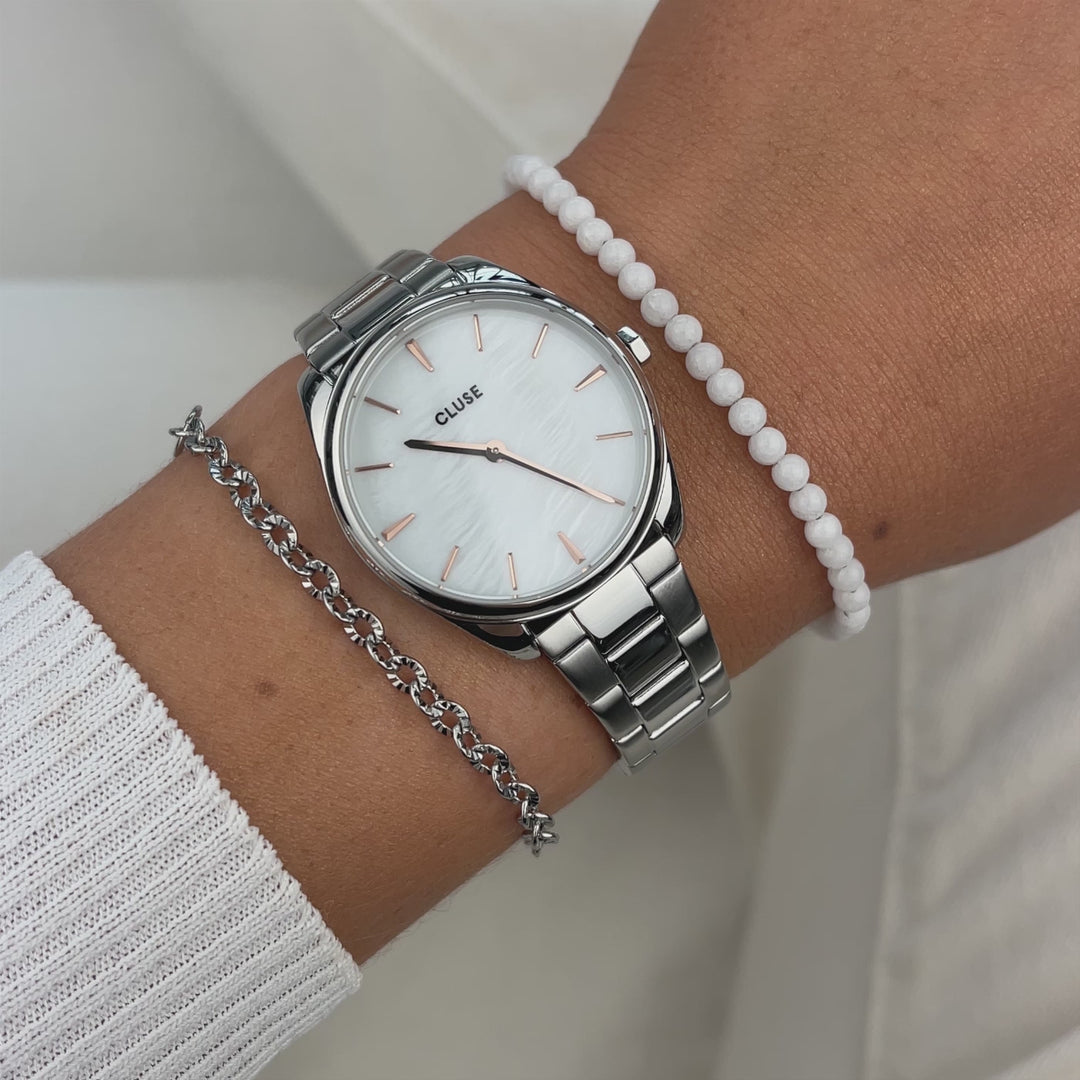 Féroce Petite Steel, White Pearl, Silver Colour CW11211 - Moving wrist shots