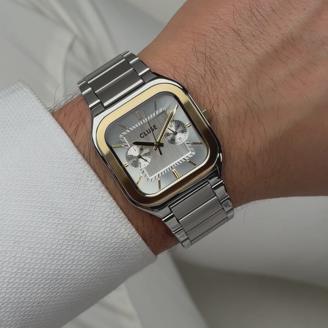 CLUSE Quadrus Multifunction Steel, Silver, Two Tone CW26201 - Moving wrist shot