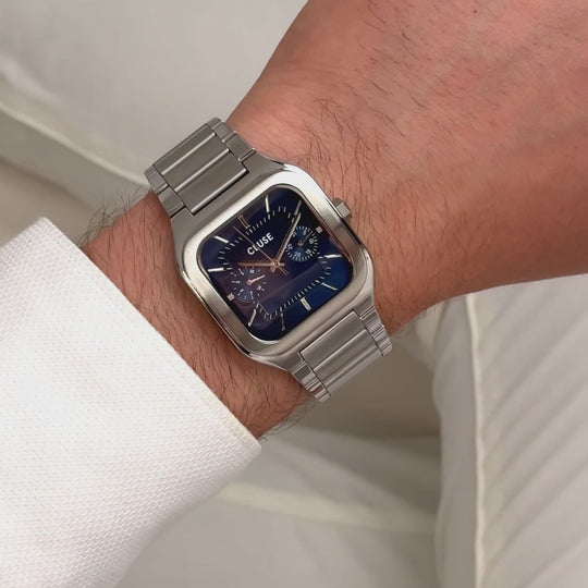 CLUSE Quadrus Multifunction Steel, Blue, Silver Colour CW26209 - Moving wristshot