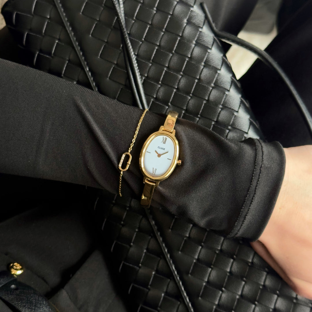 CLUSE L'Ovale Watch Steel, White, Gold Colour CW16101 - Watch on influencer