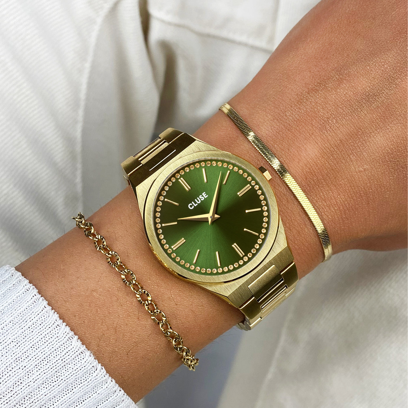 CLUSE Vigoureux Watch CW0101210006 Gold Green Official Store