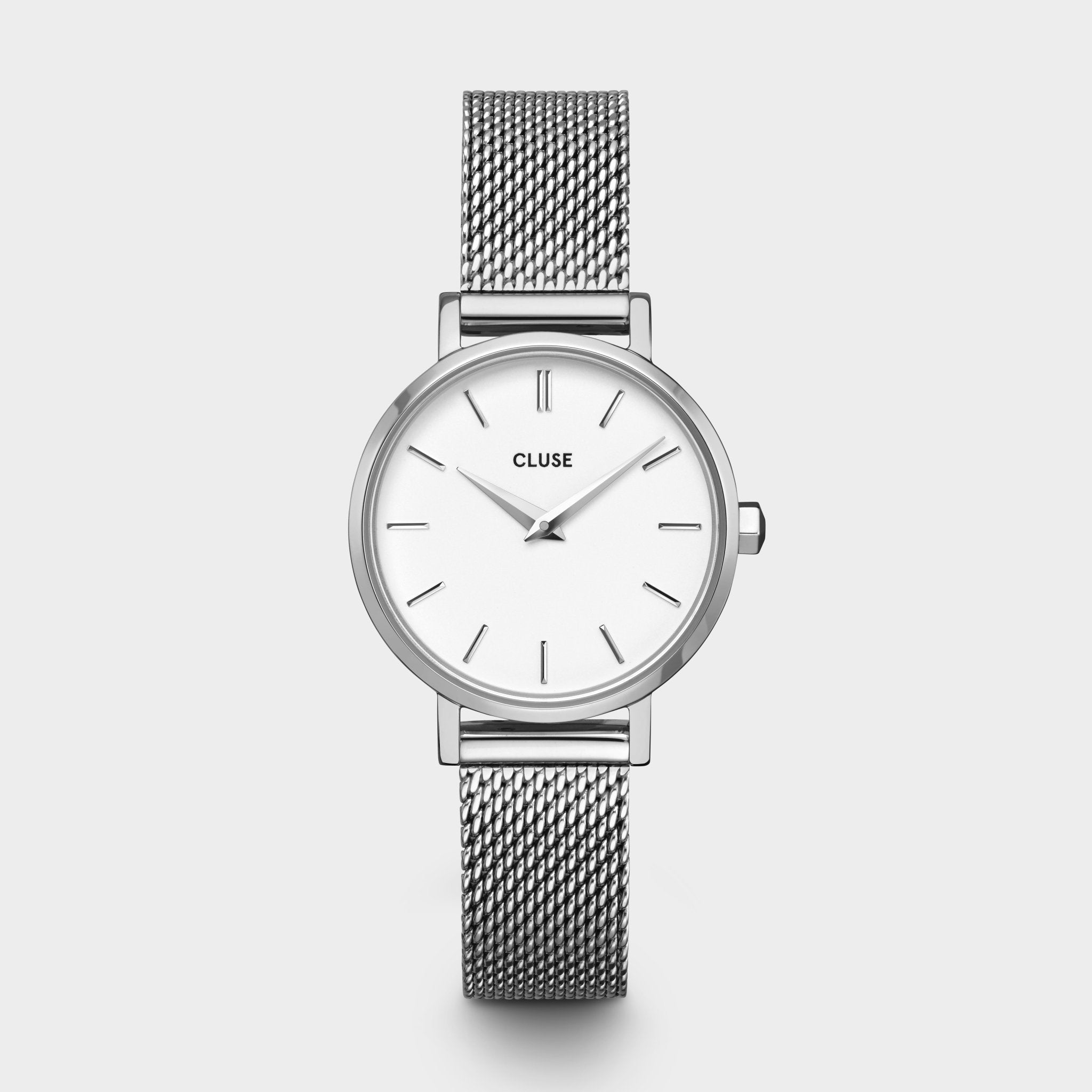CLUSE Boho Chic Petite Mesh, Silver, White CW0101211007 - watch