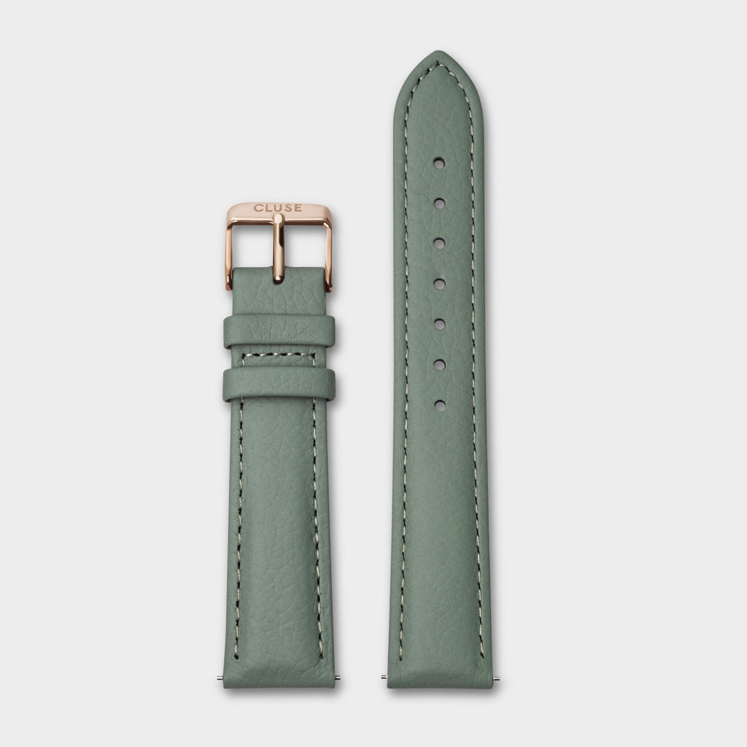 CLUSE Strap 18 mm Leather, Stone Green/Rose Gold CS1408101087 - Strap
