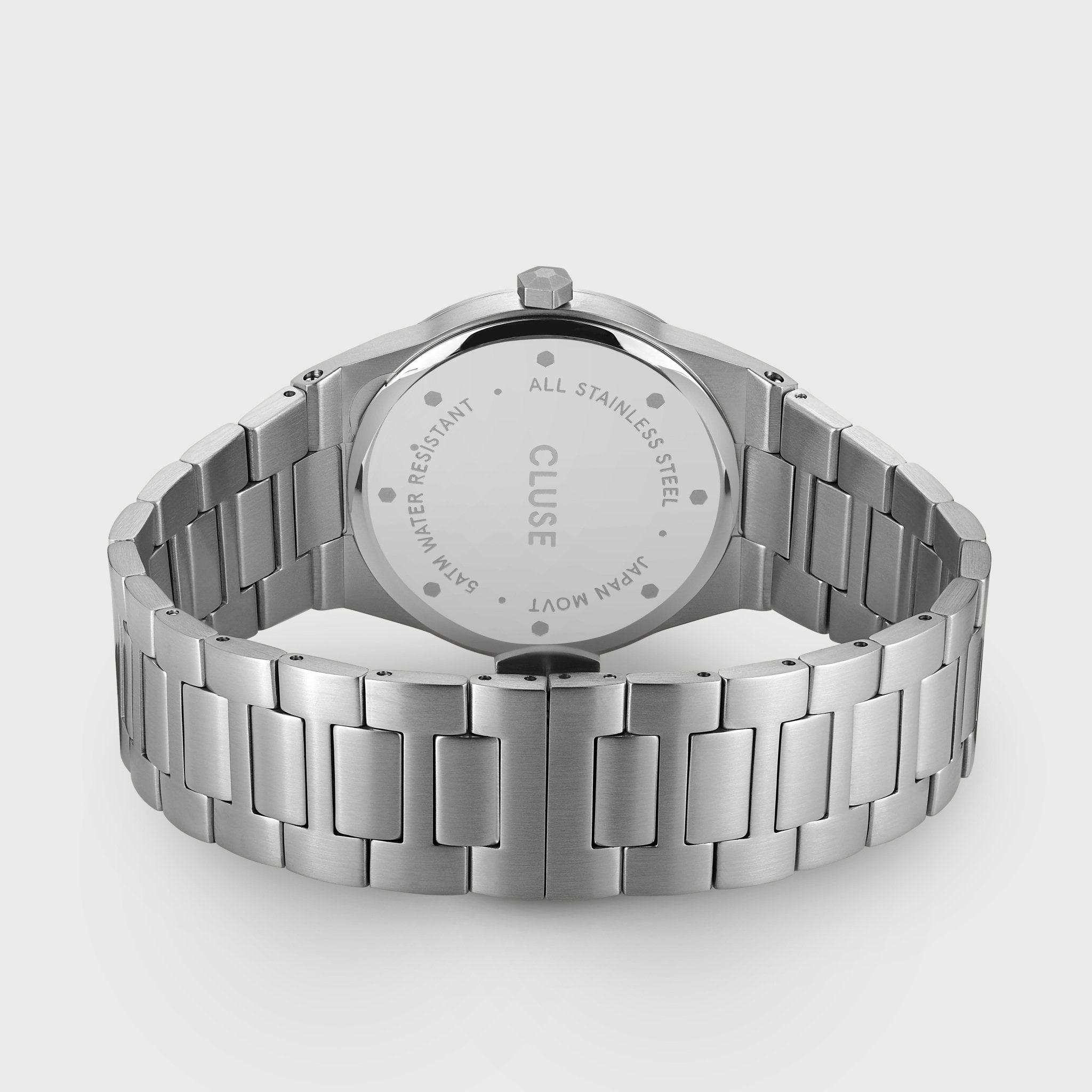 Stainless steel back on sale water resistant 5 atm