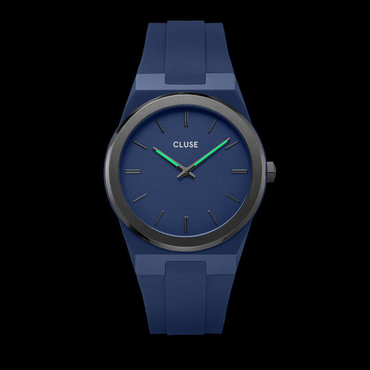 CLUSE Vigoureux Nylon Dark Blue, Grey Colour CW20604 - Watch in dark